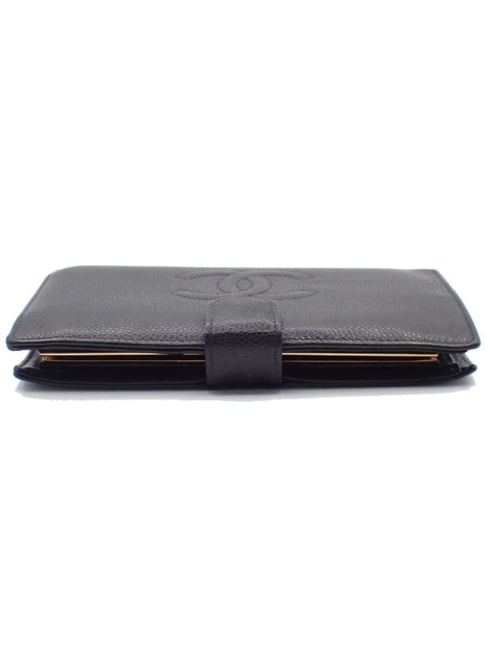 Chanel CC Bifold Wallet Black Caviar Leather